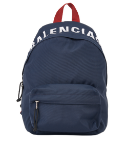 Wheel Logo Backpack, Nylon, Navy, MII, 3*